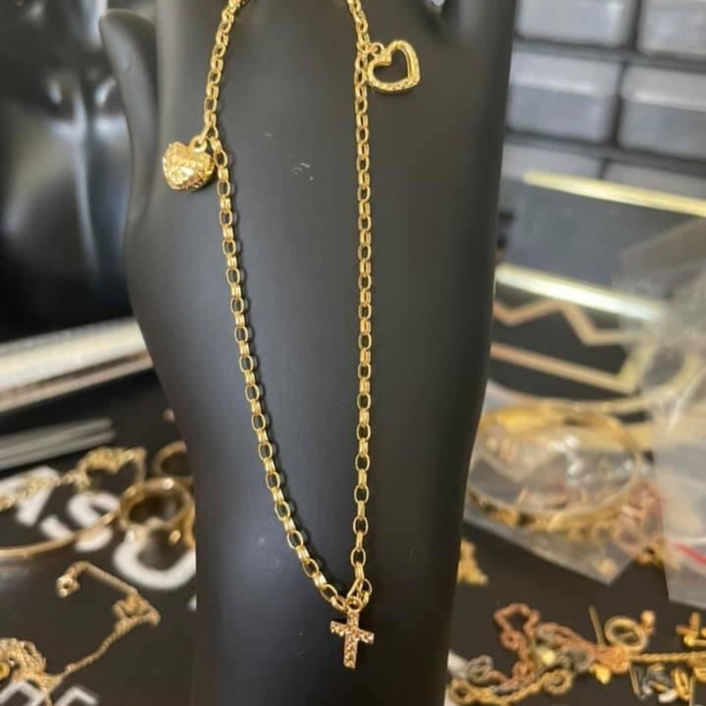 REAL GOLD 18karat anklet 10” long